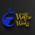Wolfae Works black background, blue wolf and fae gold letters.
